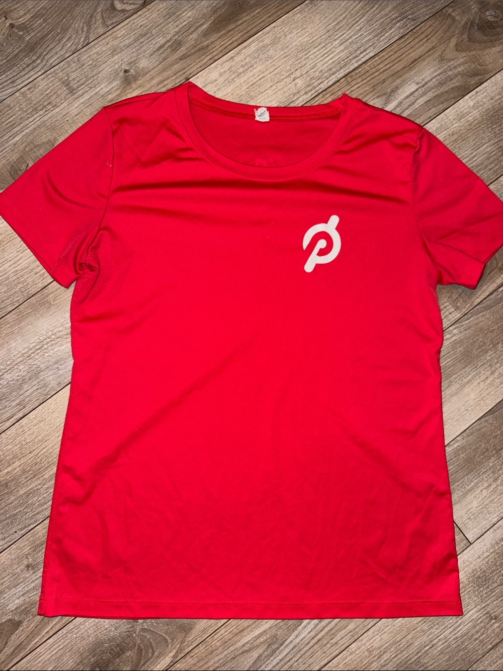Peloton Red Short Sleeve Active Tee with White Logo